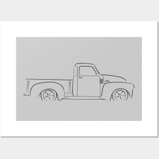 Chevy 3100 Pickup - profile Stencil, black Posters and Art